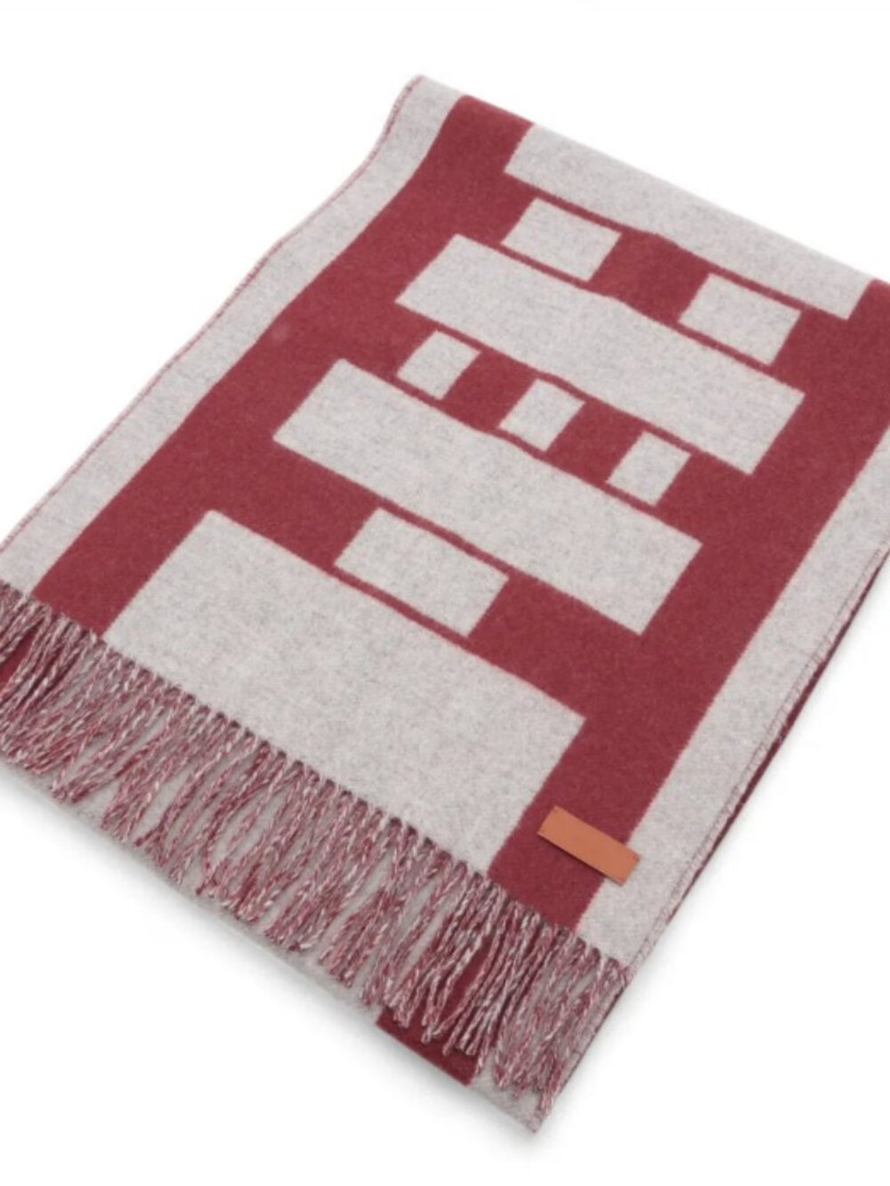 Hermès Contests Cashmere Scarf Bordeaux x Gray